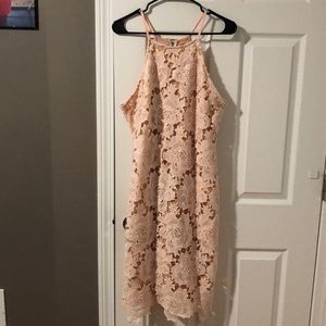 Lace blush pink dress